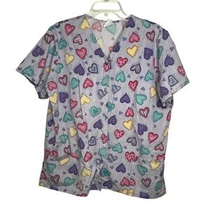 Simply Basic Hearts Scrub Shirt